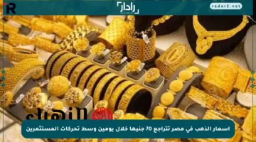 أسعار الذهب في مصر تتراجع 70 جنيها خلال يومين وسط تحركات المستثمرين